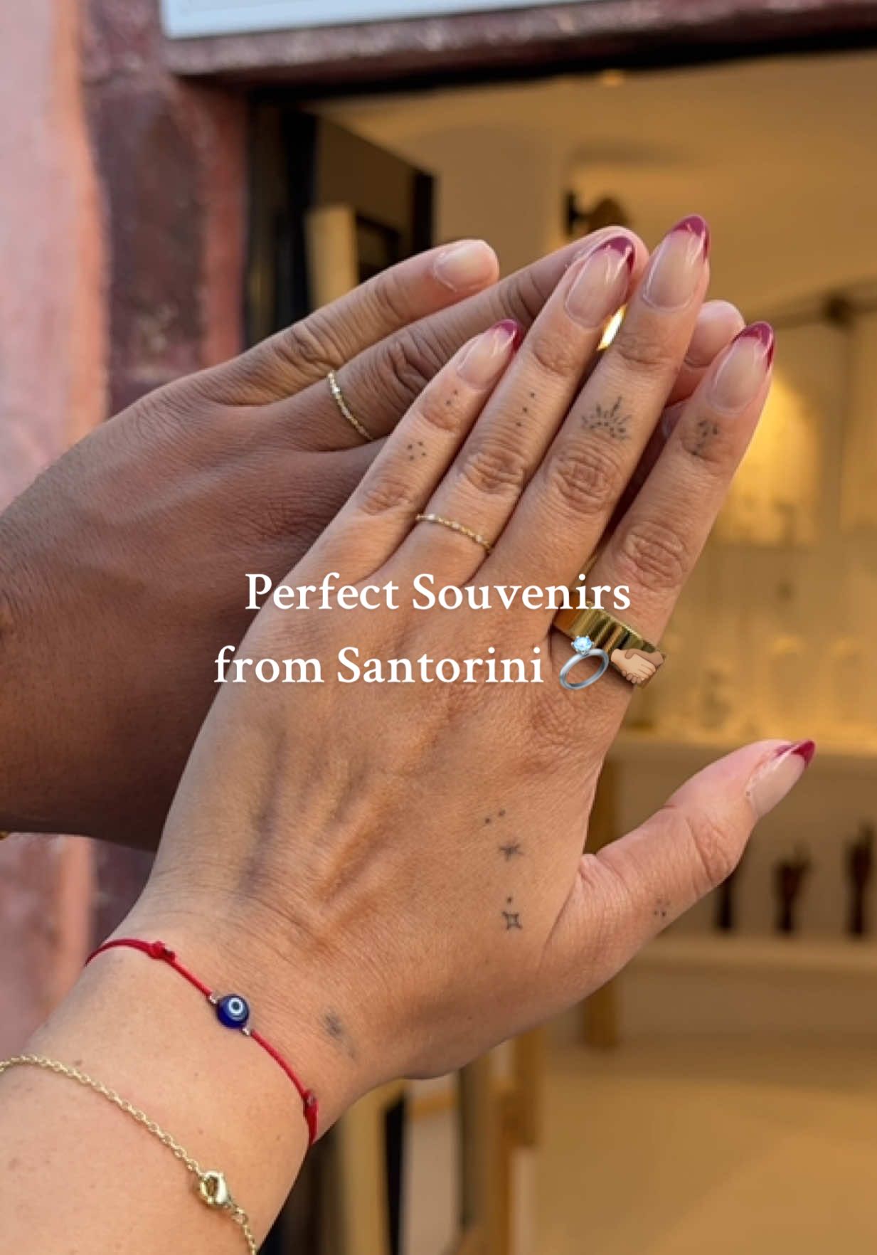 The jewelry hoe in me had to show a lot of restraint to not get one of each 😭 but the experience was top tier, here’s to making it permanent 🥂 @_thehu1k @Permanent Jewel Santorini #permanentjewelryexperience #permanentjewellery #santorini #greece #hisandhers 