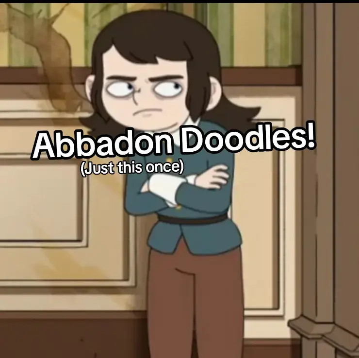 I have been fighting the urge to draw him and post, since I have my other hyperfixations going but.. Abbadon is just a lil boy. I needed to draw him. also god forbid he gets emotionally attached. #hauntedhotel #abbadon #abbadonhauntedhotel  #doodles #sketches 
