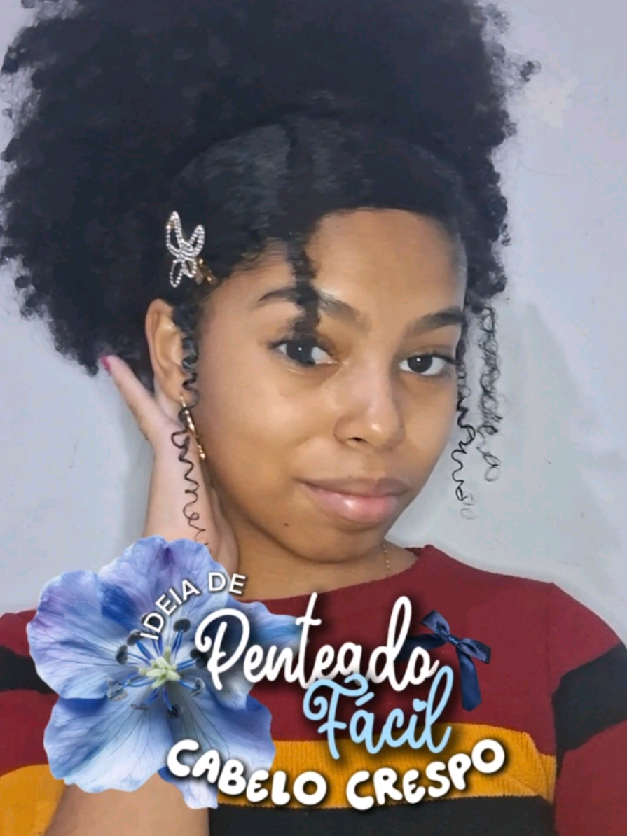 Ideia de penteado fácil para cabelo crespo 4b ✨️ #penteado #cabelocrespo #pretinhas #fy  #creatorsearchinsights 