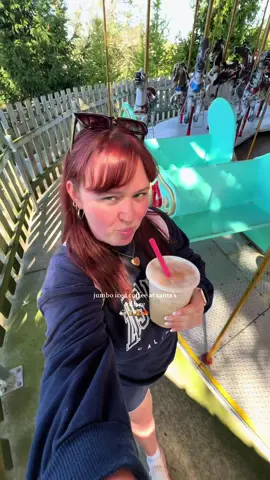 a MUST 😍 #fypシ #icedcoffee #santasvillage #amusementparks #fallactivities 