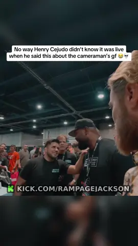 No way Henry cejudo didn’t know it was live when he said this about Rampages cameraman gf 😭 #rampagejackson #UFC #henrycejudo 