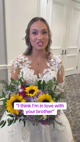 She’s marrying my brother - she’s gonna need those thoughts and prayers! #sisterinlaw #weddingday #brotherlylove #brothersister 