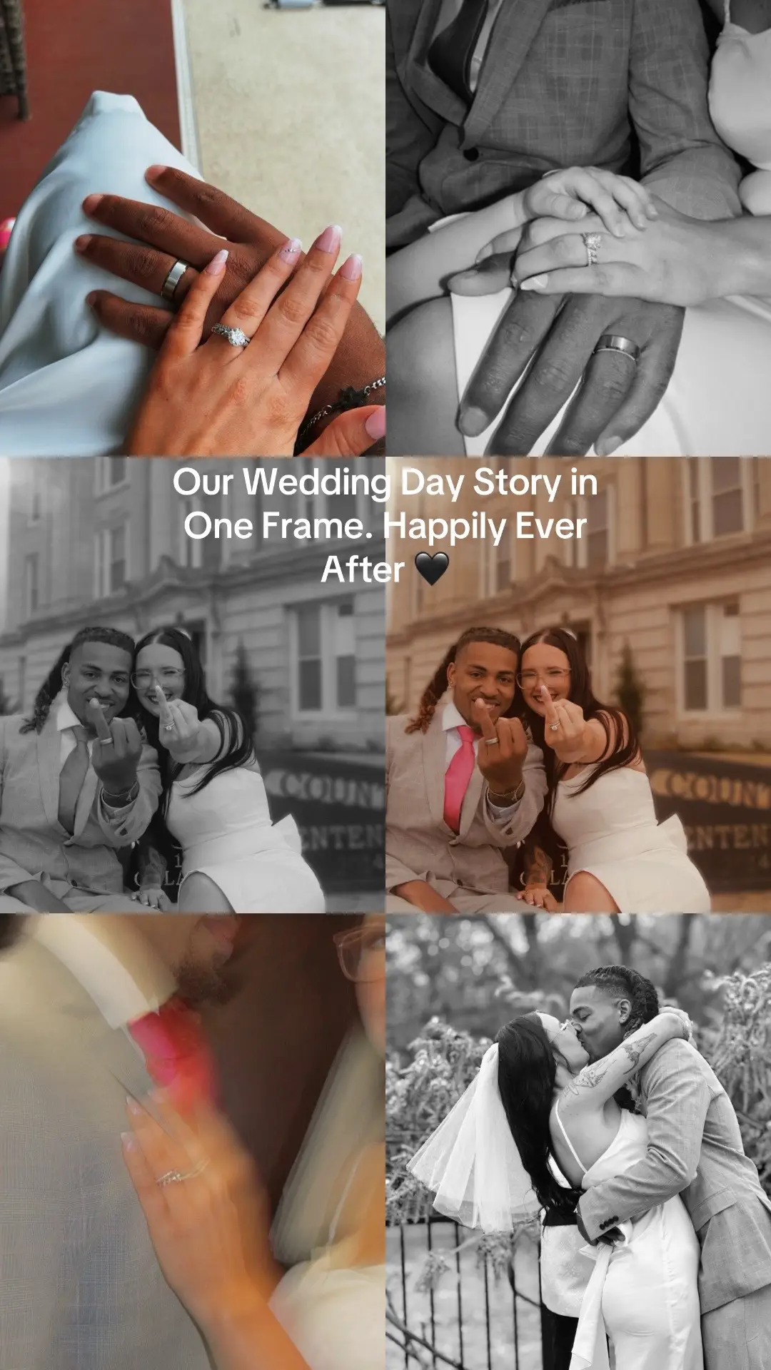 The best day of our lives! 💍 We’re so obsessed with our wedding photography collage. #WeddingDay #BrideAndGroom #wedding #PhotoGrid @aarikadawnsmith 