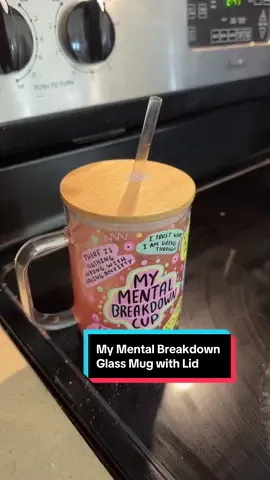 Glass, quality bamboo lid mental breakdown cup. Amazing quality and great for those days where you need a little “pick me up”.  #glassmug  #tiktokshopcreatorpicks  #spotlightfinds  #tiktokshopblackfriday  #falldealsforyou 