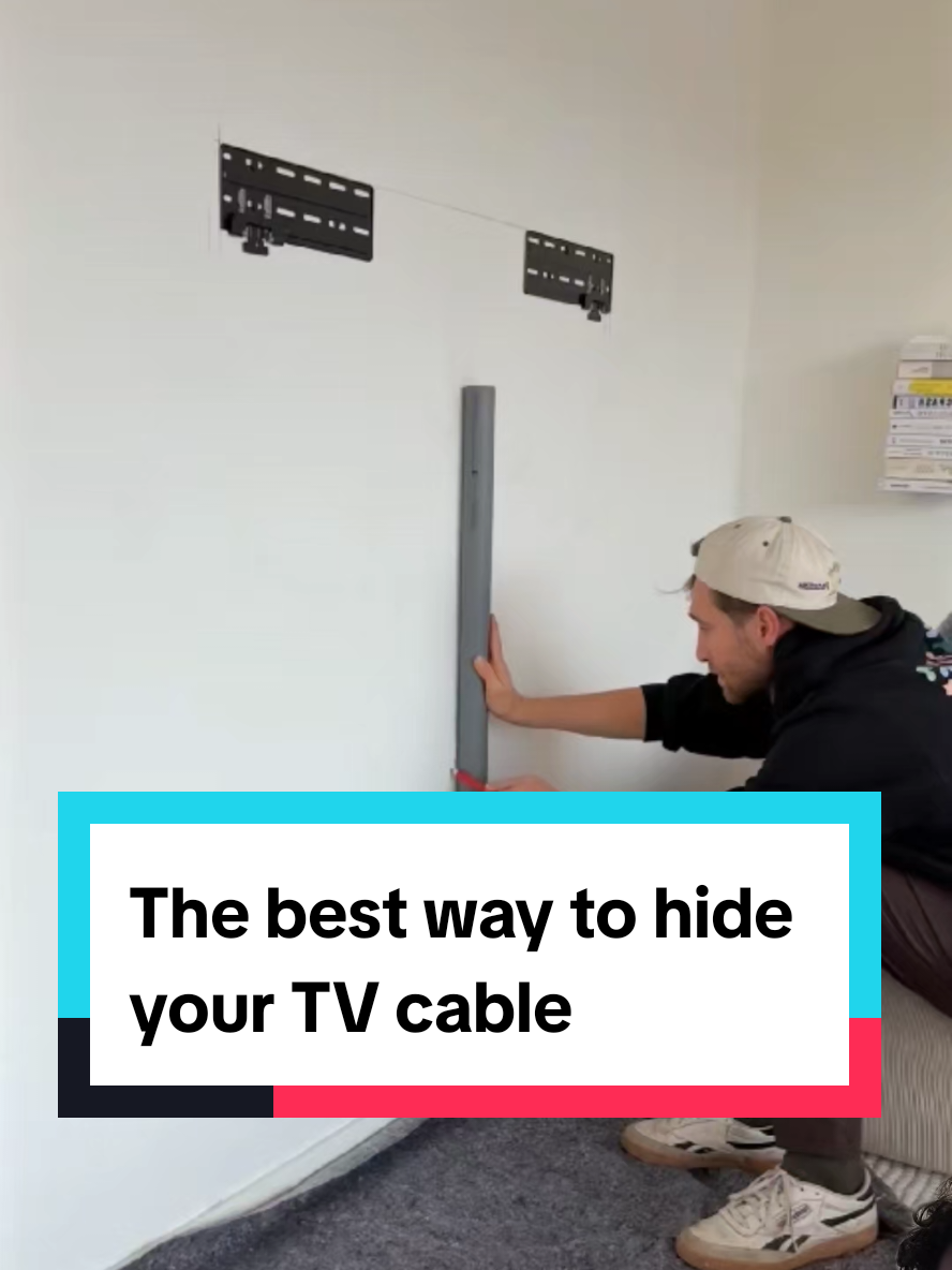 The best way to hide your TV cables #handyman #DIY #tools #creativetiktok #LearnOnTikTok 