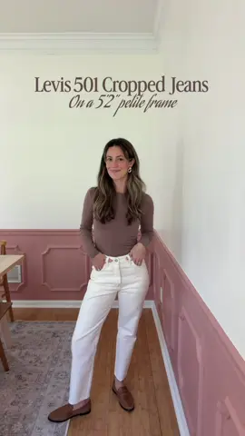 Review of @Levi’s 501 cropped jeans on a 5’2” petite frame !!  #levis #501jeans #jeans #fyp 
