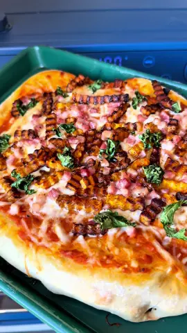 🍂 Pizza… but make it fall 🍕 A quick & easy Trader Joe’s pizza recipe that’s giving cozy weeknight dinner vibes. I’ve been obsessed with the Autumn Harvest Sauce from Trader Joe’s lately, so I had to try it on pizza — and honestly, it works so well. What I used: — pizza dough — 1 jar Autumn Harvest Sauce — mozzarella + Parmesan — pancetta  — kale — roasted butternut squash How to: — Let the dough rest while your oven preheats to 400°. Toss cubed butternut squash with olive oil, salt, and pepper (a splash of maple syrup + cinnamon if you want it sweet!) and roast for 20 min. — Raise the temp to 450°, roll out your dough, and layer on the sauce, squash, cheeses, bacon, and kale. — Bake for about 20 minutes until the cheese is melty and crust is golden. — Perfectly cozy, a little sweet, a little savory — basically fall on a pizza 🍁 #MakingWithMadison #TraderJoesRecipes #FallEats #pizzarecipe 