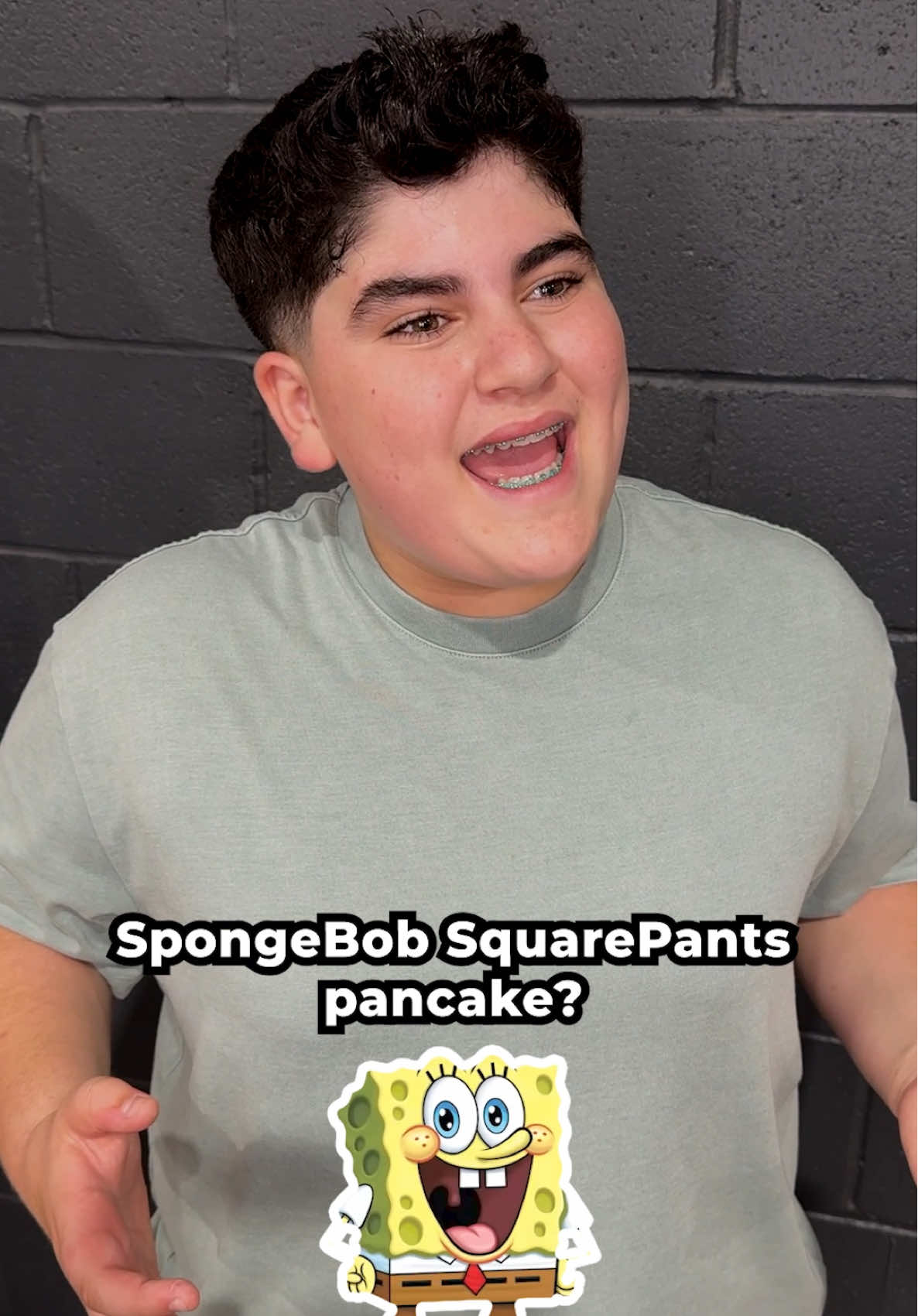 Can You Teach Me How To Make A Spongebob Squarepants Pancake 🥞 @Devan Key #food #fun #funny #bigjustice #boom