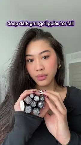 I always throw a sheer shade in these for the girlies who like the vibe but aren’t ready for the bold lip just yet 🖤  • @NYX Professional Makeup - licorice  • @ColourPop Cosmetics - panther  • @COVERGIRL - the bite  • @timephoriaofficial - twilight  • @wetnwildbeauty - power outage • NYX - grape gushin  • @Rituel de Fille - black locust • @Revlon Cosmetics - midnight mystery  #vampylips #vampirelips #grungelips #grungelipstick #falllipstick #blacklipstick 