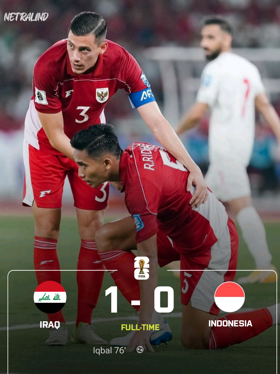 GOOD BYE PIALA DUNIA 😭  Selamat tinggal piala dunia 2026, Irak berhasil kandaskan timnas Indonesia dengan skor tipis 1-0. tetap bangga dengan Garuda yang sudah berjuang sampai akhir. #timnasindonesia #TIMNAS #PSSI #patrickkluivert🇳🇱 #IRAK #pialadunia #worldcup 