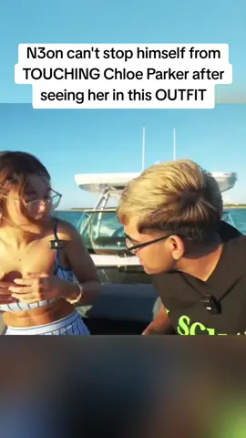 N3on can't stop himself from touching Chloe Parker after seeing her in this outfit #n3on #chloeparker #fyp 