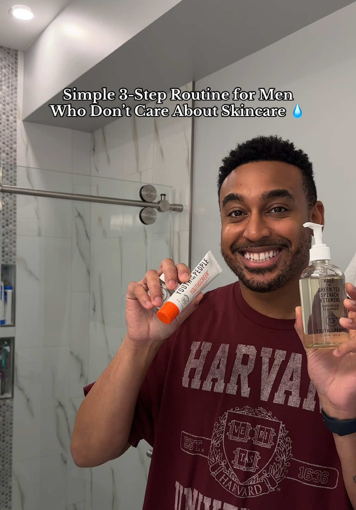 If you think skincare’s complicated, here is the ultimate lazy man’s guide and it’s only 3 steps. 💦🧴#mensskincare #mensgrooming #skincareroutine 