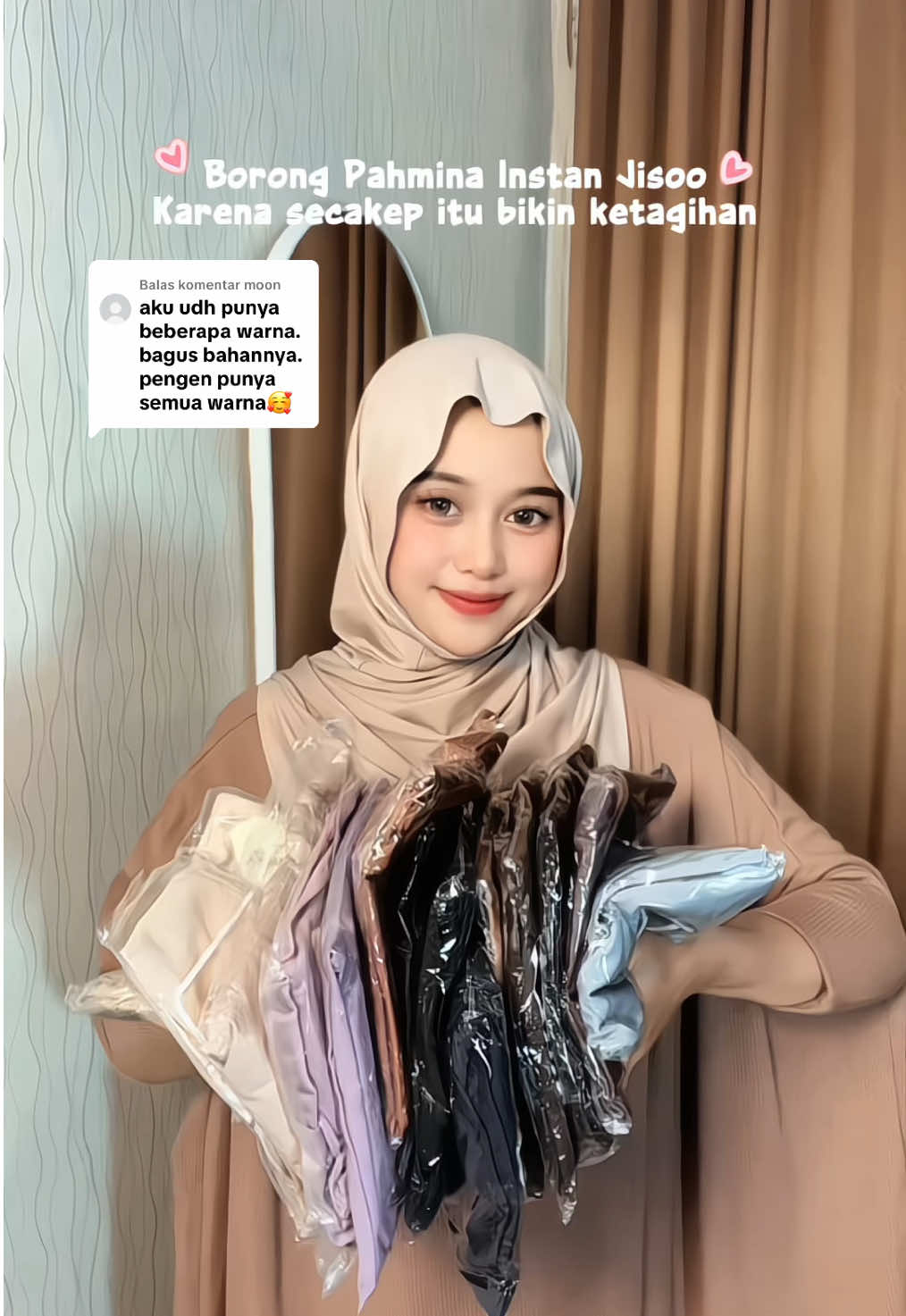 Membalas @moon aku juga langsung borong warna lain ka karena emang secakep itu pashmina instannya😍 satset banget hijab bergo tapi rasa pahminaa😍 #pashminainstan #pashminajisoo #hijabjisoo #rekomendasihijab 