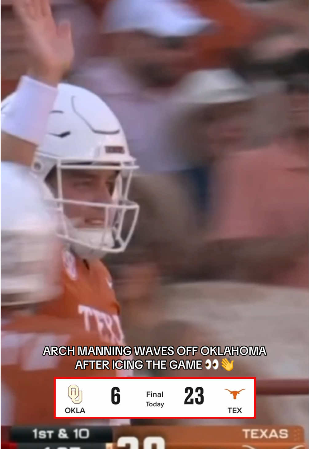 TEXAS PULLS OFF HUGE UPSET OVER NO. 6 OKLAHOMA 🤯🤯 #CollegeFootball #archmanning #cfb #texas #football 