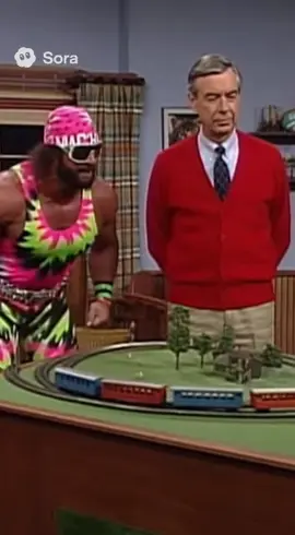 A train for ants?!??  #mrrogersneighborhood #machoman #sora #funnyvideos #funny 