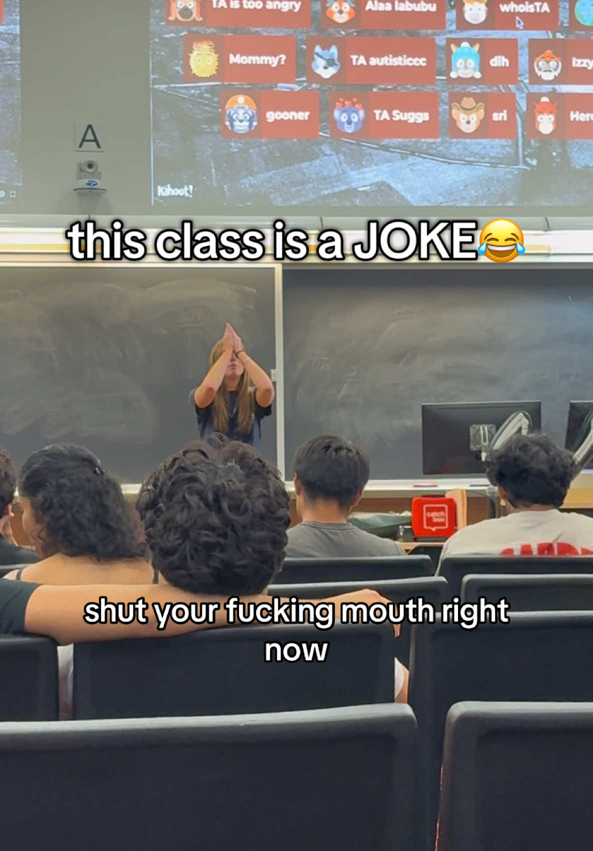 Prof bouta cry 😭 #collegelife #professor #genz 