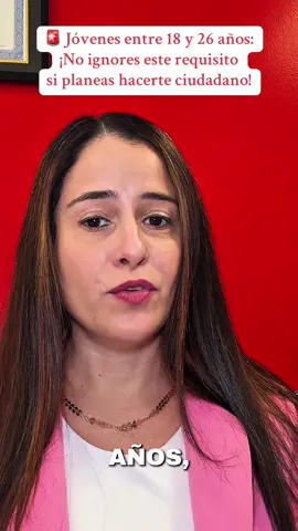 🚨 Jóvenes entre 18 y 26 años: ¡No ignores este requisito si quieres hacerte ciudadano! 🇺🇸 Si eres hombre y vives en EE.UU., debes registrarte en el Servicio Selectivo (www.sss.gov). No hacerlo puede afectar tu “buen carácter moral” y causarte problemas al aplicar para la ciudadanía. 💡 Si ya pasaste los 26, aún puedes explicarlo por escrito — pero si estás a tiempo, regístrate hoy mismo. 📲 Escríbeme si quieres que revise tu caso antes de aplicar a la ciudadanía. #CiudadaniaUSA #Naturalizacion #SelectiveService #USCIS #InmigracionUSA