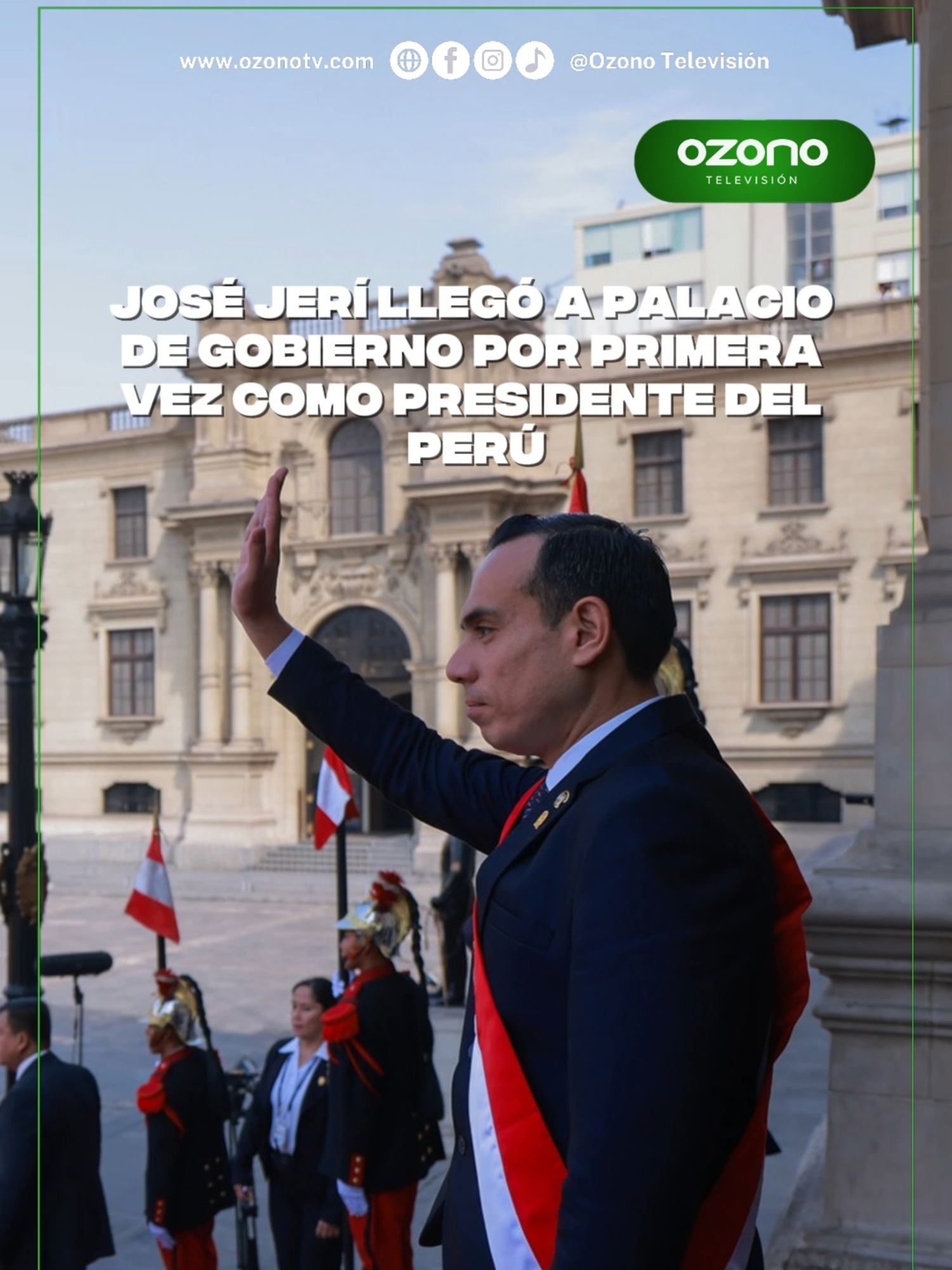 José Jerí llegó a palacio de Gobierno por primera vez como presidente del Perú  #viral #ozonotv #paratii #josejerí