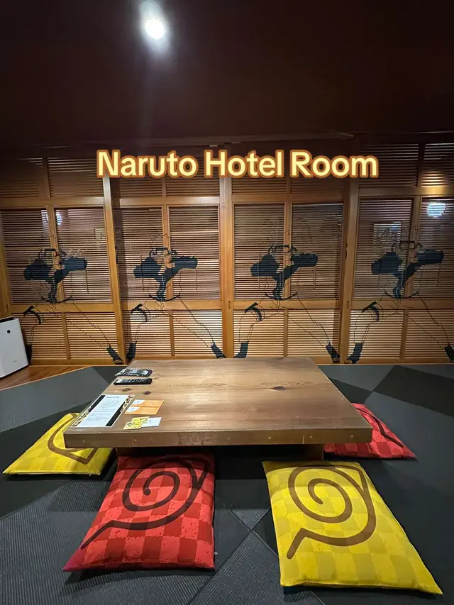 Here are some pictures from the Naruto Hotel Room at Fuji Q Highland resort!! 🧡🍥🇯🇵#naruto#narutoshippuden#fyp#foryou#foryoupage#anime#narutohotel#sasuke#kakshi#mtfuji#fuji#fujiqhighland#narutouzumaki#sasukeuchiha#japan#narutothemepark#narutofujiq#hotel#travel#traveltiktok#manga#madara#hashirama#team7