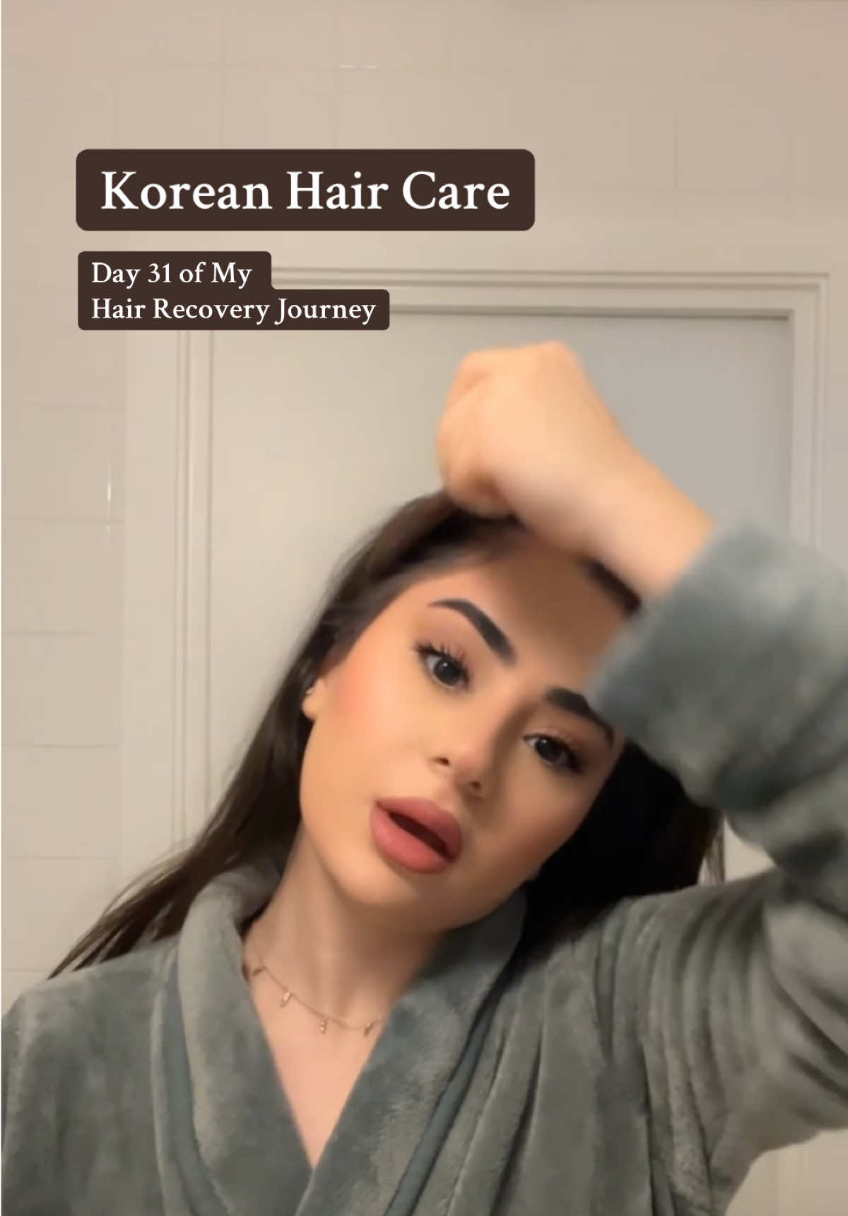 Day 32 of my Hair Recovery Journey✨: korean products are awarded the best 🥇for a reason! I never understood the hype until I started trying them and now I am obsessed. My hair smells soo good after this ☺️ #hairjourney #koreanskincare #damagedhair #productreview #beauty 