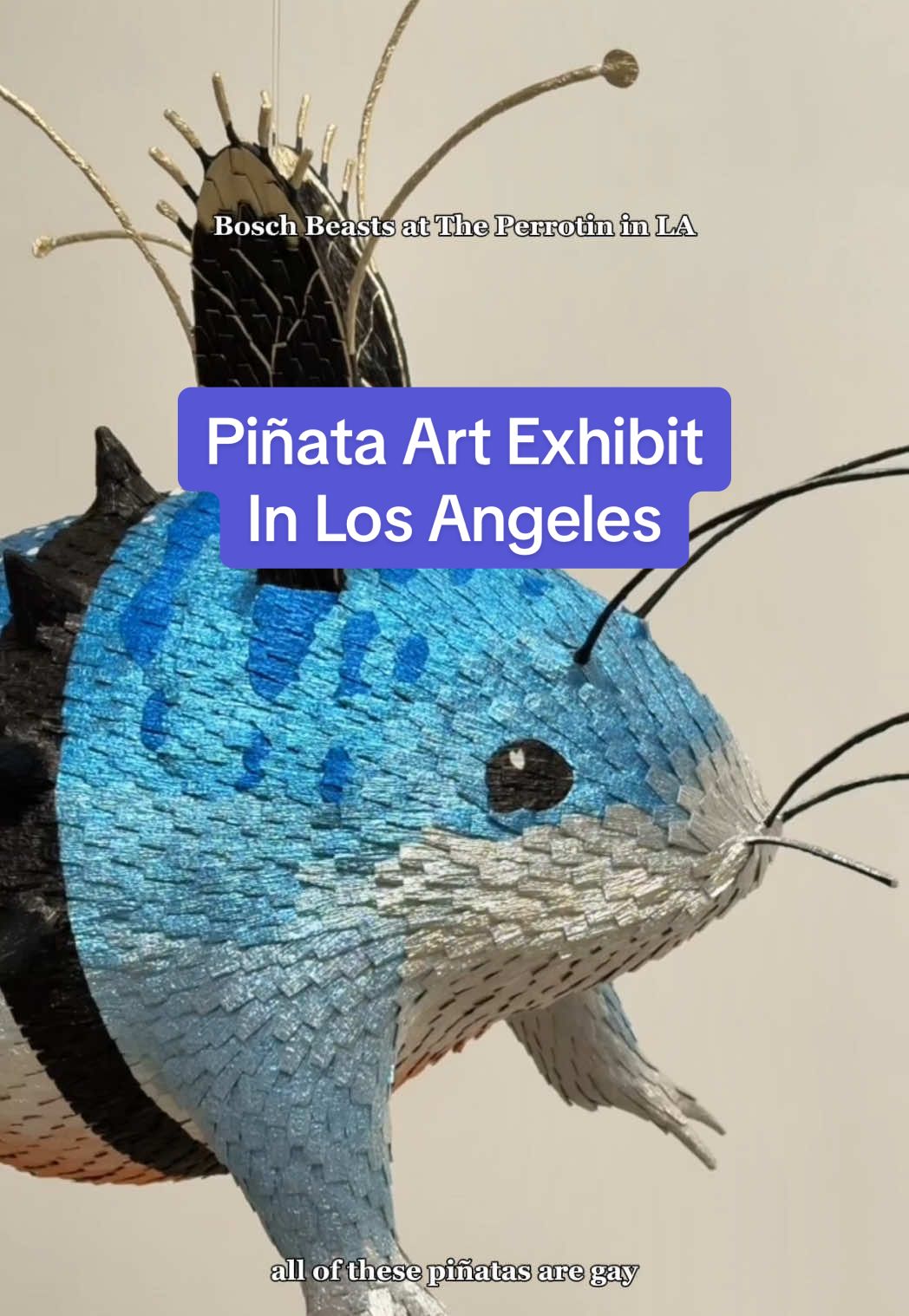 📍The Perrotin – 5036 W Pico Blvd, Los Angeles Bosch Beasts is a collection of exquisite piñatas by Mexican-American artist Roberto Benavidez, inspired by the fantastical creatures of Hieronymus Bosch’s ‘The Garden of Earthly Delights.’ The exhibit is on view through October 18th. Admission is free, and the gallery is dog-friendly. @Perrotin  #queerart #artexhibiton #artshow #coolart #losangeles 