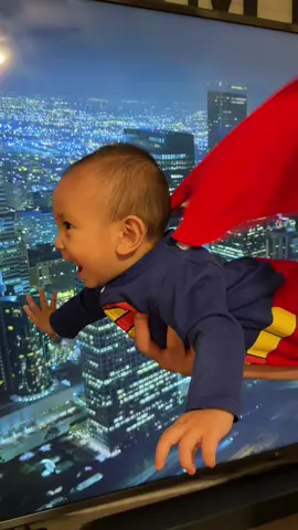 Flying into my #first #halloween #superman #superbaby #fyp 