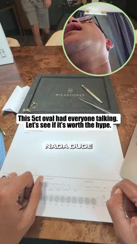 Another jeweler brings in an Oval Cut Diamond, 5.01 carats, I color, VS2 clarity, looking to sell. Praveen takes a closer look to see if it lives up to its specs. Every diamond tells a story, but not every story adds up. 💎 Visit our website to book an appointment: https://milestonesfinejewelry.com/appointments/ Content created by: @VisualsBySteele  #diamonds #diamonddealer #jewelrytiktok #ovaldiamond #luxuryjewelry