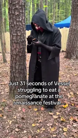 I got maybe 2 seeds, the ground got more than I did #carolinarenaissancefestival #sleeptoken #vesselcosplay #sleeptokenworship #sleeptokenvessel 