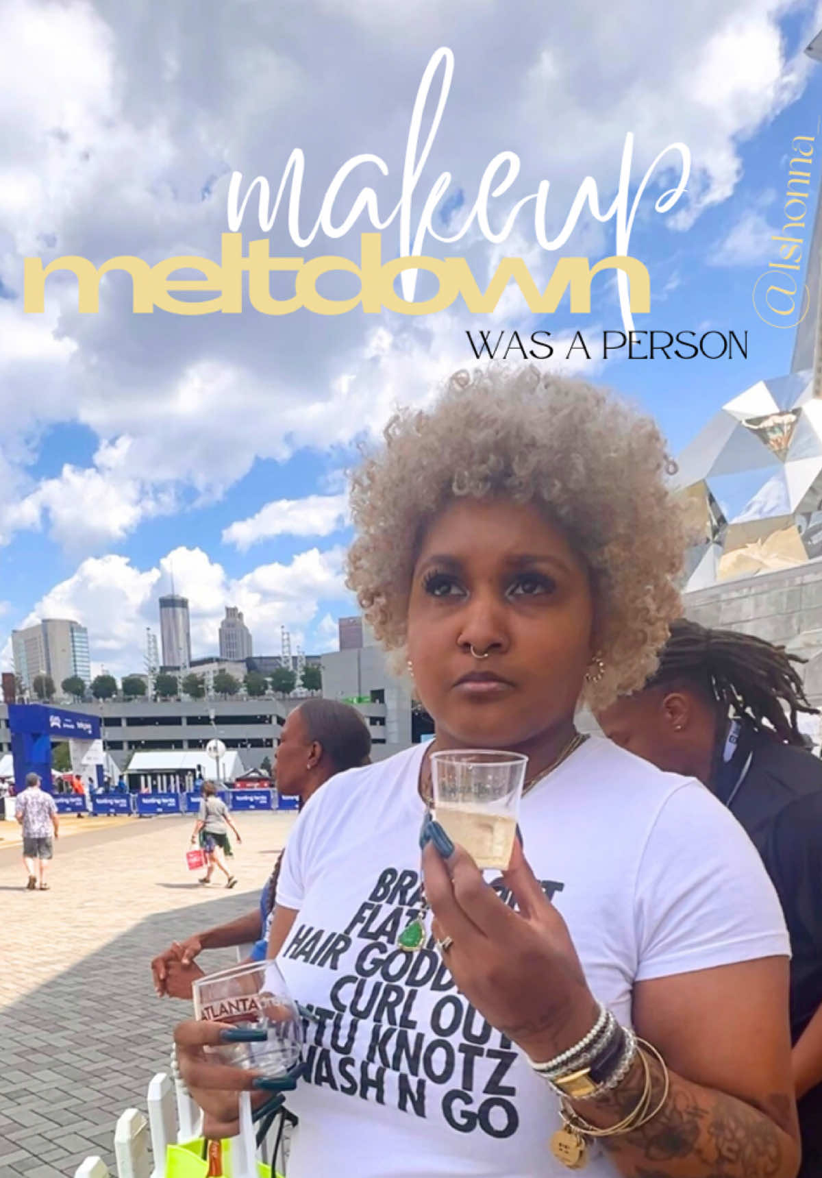 Meltdown who, …me! I told myself I was going to do a light dewy look not too much, & yea. #meltdown #makeupmeltdown #makeuptakeoff #blackgirlmakeup #atlfoodie #festival #foodfestival #makeup 