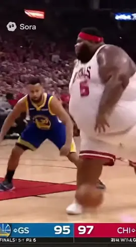 A live NBA final broadcast where all players are very fat and lazy body, sweating and playing intensely, moving heavily yet passionately in a realistic, realistic style. #ai #sora #sora2 