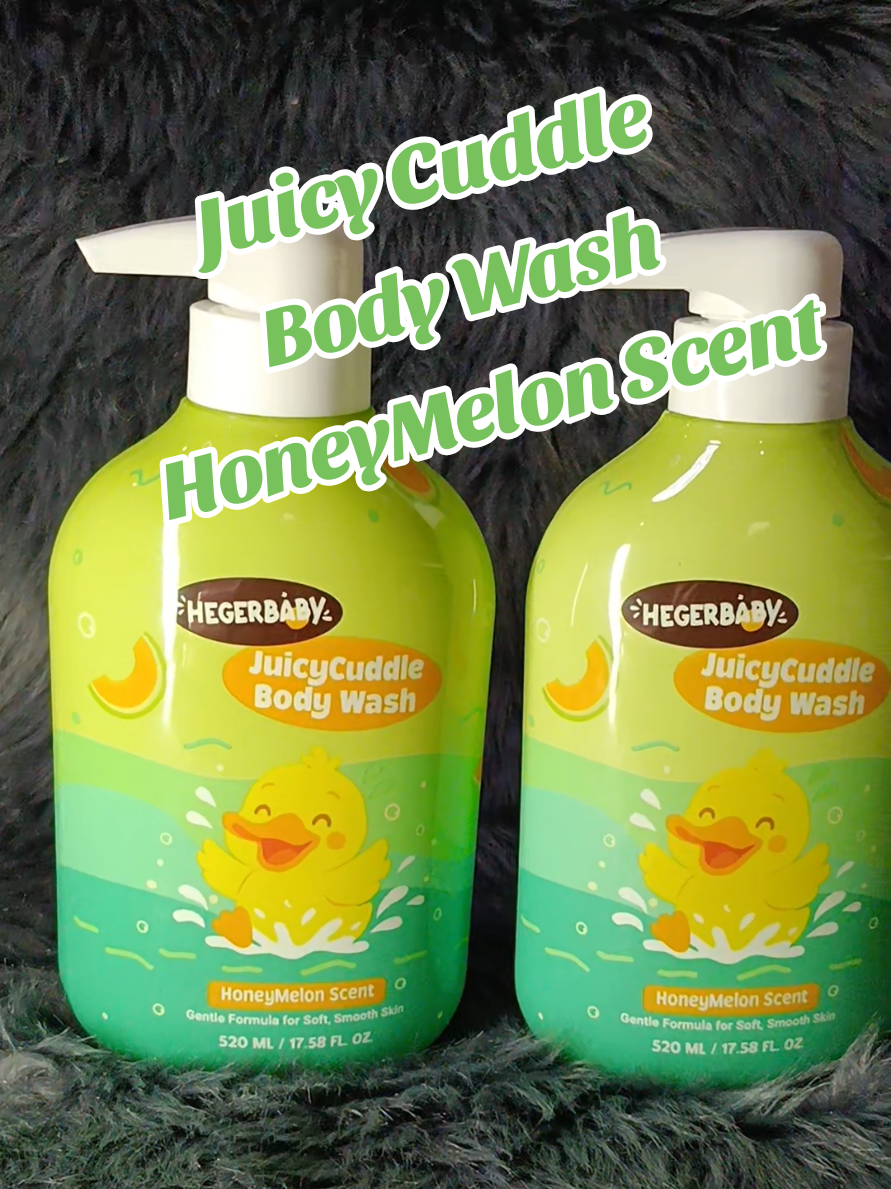 HegerBaby JuicyCuddle Body Wash HoneyMelon Scent 🍈🍈🍈🍈 #hegerbaby #bodywashforkids #bathtime #fyp #momlife 