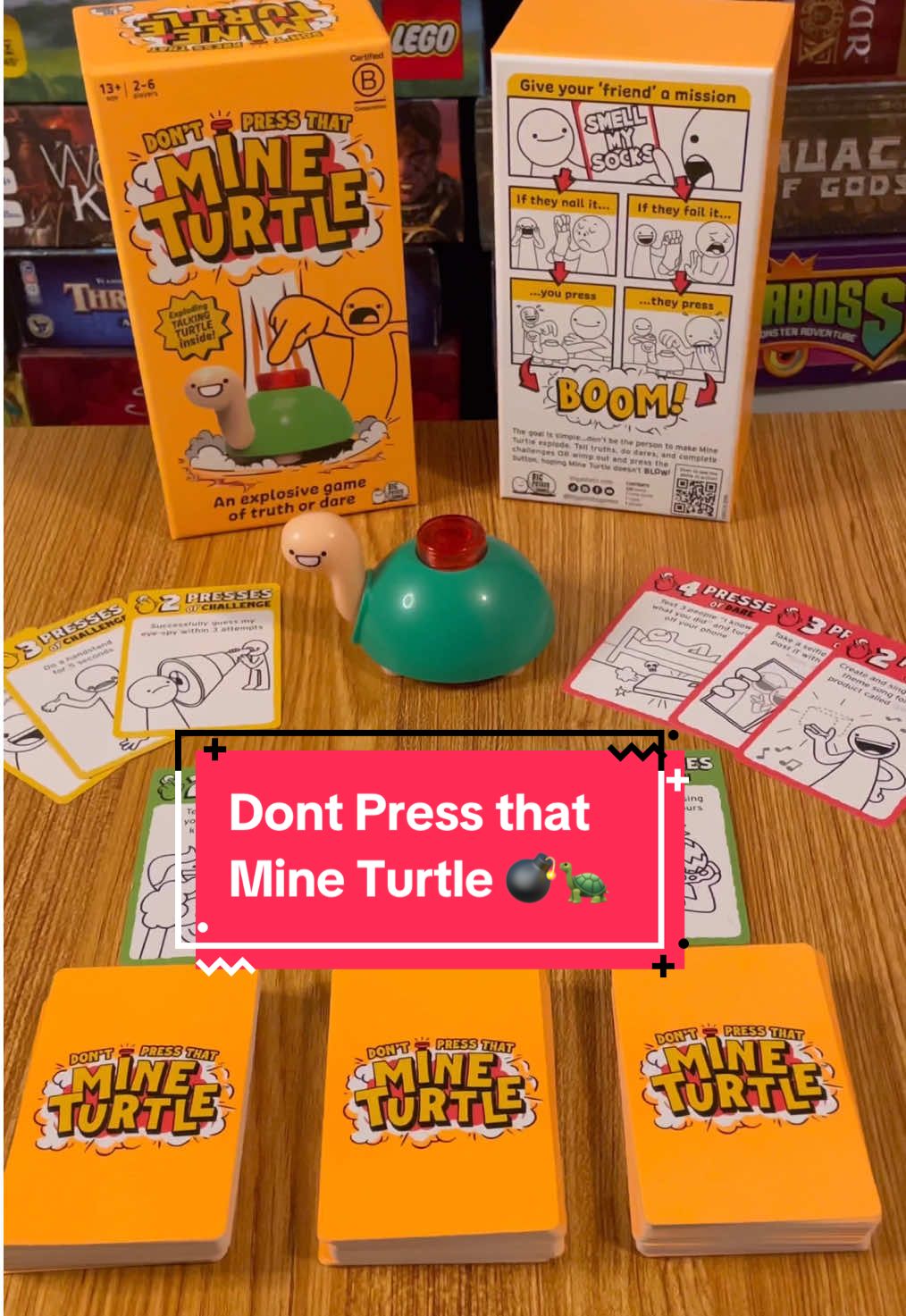 A game that’s blowing up! 💣 Don’t press that line turtle is a fun party game where you risk it all to not Press that button. When you lose hope, that the turtle doesn’t blow up and you lose! 😱 You can find Don’t press that mine turtle on amazon now(also in bio) This game was created by @Big Potato Games  #GameNight #tabletopgames #boardgames #partygames This video is a promotional 🥳🐢