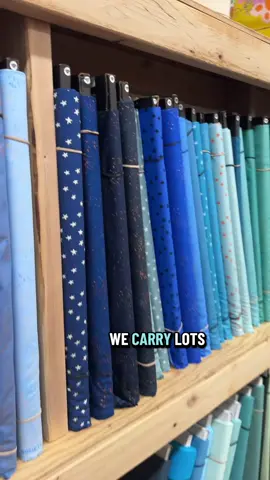 Oh and everything we have is on our website and we ship super fast!  Come seee usssss! Or else 😈 #quilttok #quilting #fabricstore #joannfabrics 