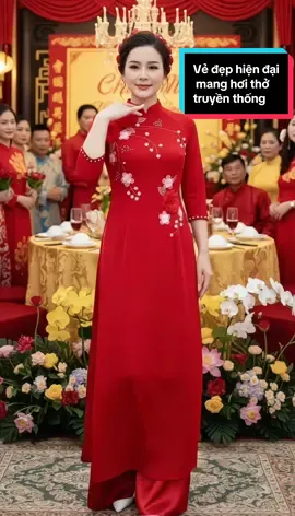 Áo dài đỏ chất lụa Mỹ đính hoa sang trọng #hoale4mua #aodaicuoi #aodai #aodaivietnam #aodaitruyenthong 