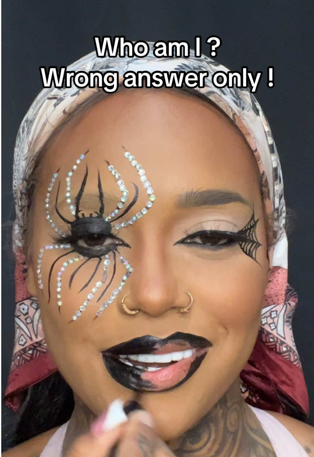 Wrong answer ONLY! #halloween  #halloweenmakeup #spidermakeup  #makeuptutorial #foryourpage 