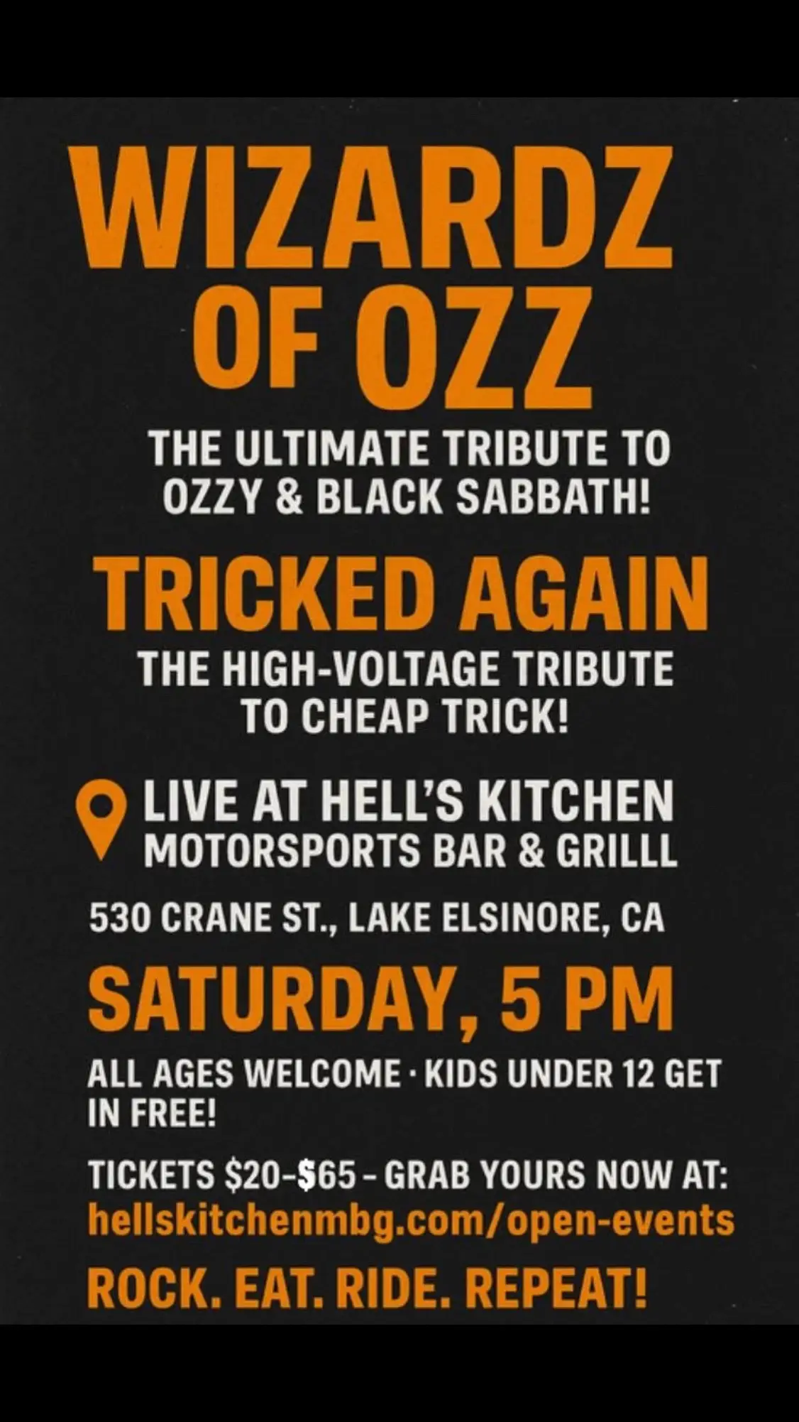 #ozzy #blacksabath #lakeelsinore Come check out some live music good food and have a good time at the new Hells Kitchen location.  Come hang out with me! 