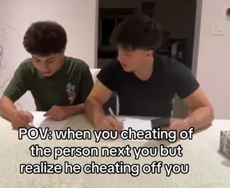 Thought I was sitting next the the smart kid in class 😂 bros copying of himself  #fyp #foryou #viral #foryoupage #funny 