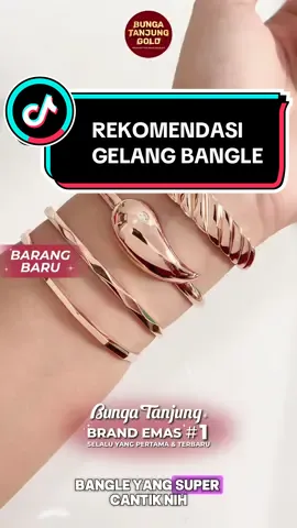 Gelang bangle boldie look tanpa mata yang sangat timeless dan elegan ini cocok buat kamu yang pengen keliatan simple tapi ttp kelihatan mewah #bungatanjung #gelangemas #newarrival #gelangbangle #bold 