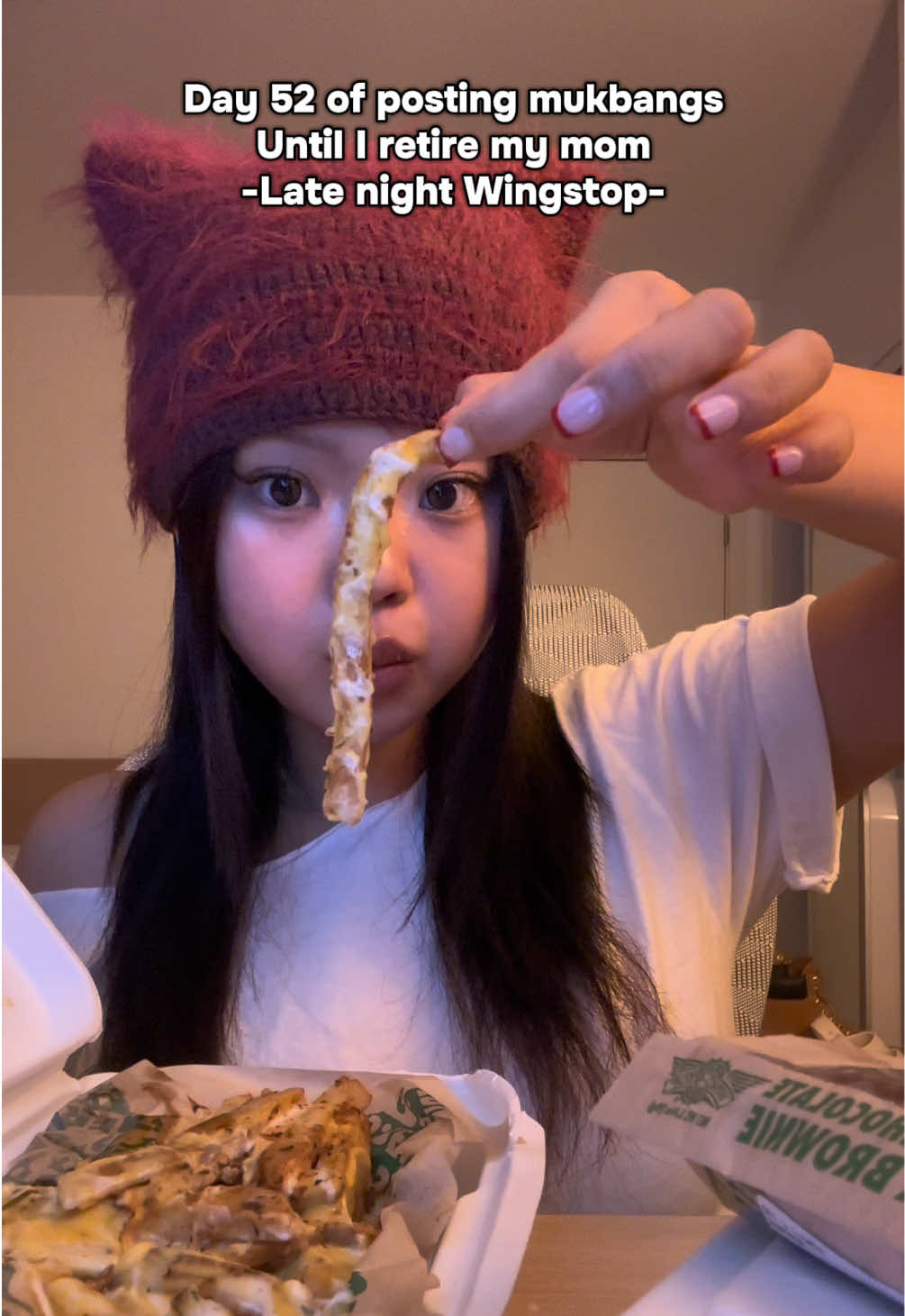 Please hit follow if you wanna see me eating Buldak with leftover Wingstop😻 @Wingstop #latenight#wingstop#mukbang#asmr#chickensandwich 