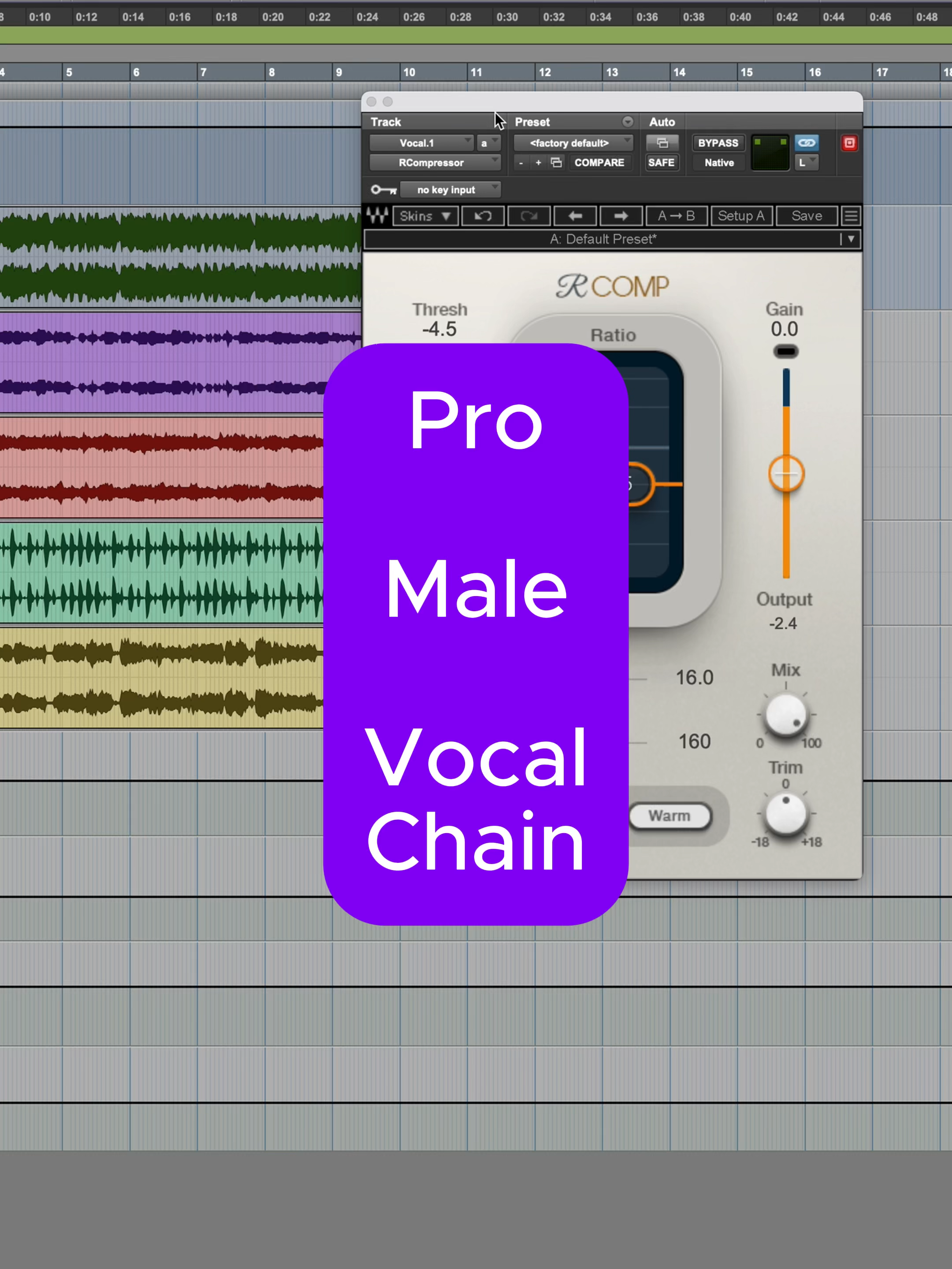 Pro Male Vocal Sound Tutorial Rcomp 3:1 compression Re EQ Waves Plate REverb Spring reberb H Delay Microshift #newmusic #nicoessig #musicmaker #musicproduction #protoolstipsandtricks #howtomixvocals #mixingengineer #mixingtutorial #MusicProduction #masteringmusic #musiciansoftiktok #popvocals #vocaleffect #howtomixvocals #vocalmixing #vocalmixingtips #vocalmixingtricks #vocalmixingtechniques