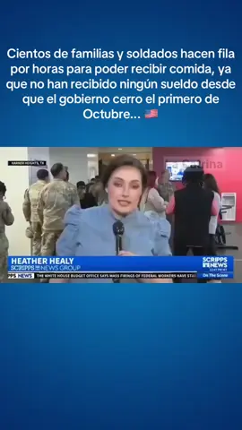 Cientos de familias y soldados hacen fila por horas para poder recibir comida, ya que no han recibido ningún sueldo desde que el gobierno cerro el primero de Octubre... 🇺🇸 #usa🇺🇸 #militar #news #brakingnews 