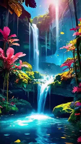 Live Wallpaper | Enchanted Tropical Waterfalls 🌊🌟🌴🌳 🌸 Enchanted Waterfall Sanctuary They say deep within the heart of an untouched jungle, where sunlight dances through emerald leaves, lies the Sanctuary of Eternal Bloom. Every dawn, the waterfall awakens — its waters shimmering with ancient magic that once nourished the mythical flora of forgotten ages. The air hums with color, petals drift like whispers, and time slows to the rhythm of the fall. Those who find this hidden place hear the song of the forest itself — a melody said to open the heart and still the restless soul. This 4K cinematic live wallpaper captures that sacred calm — an exclusive artwork from our AI Canvas Collection, designed to transform your screen into a living sanctuary. A moment of serenity, a window into wonder — always flowing, always alive 🩵 #4kwallpaper #wallpapers #tropical #waterfalls #naturetok 