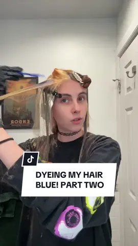 PART TWO: IT LOOKS CRAZY BUT TRUST THE PROCESS. I decided to color correct to get all this brassy color out for the perfect turquiose results. #haircolor #hairdye #hairmakeover #hairtransformation #diyhair 