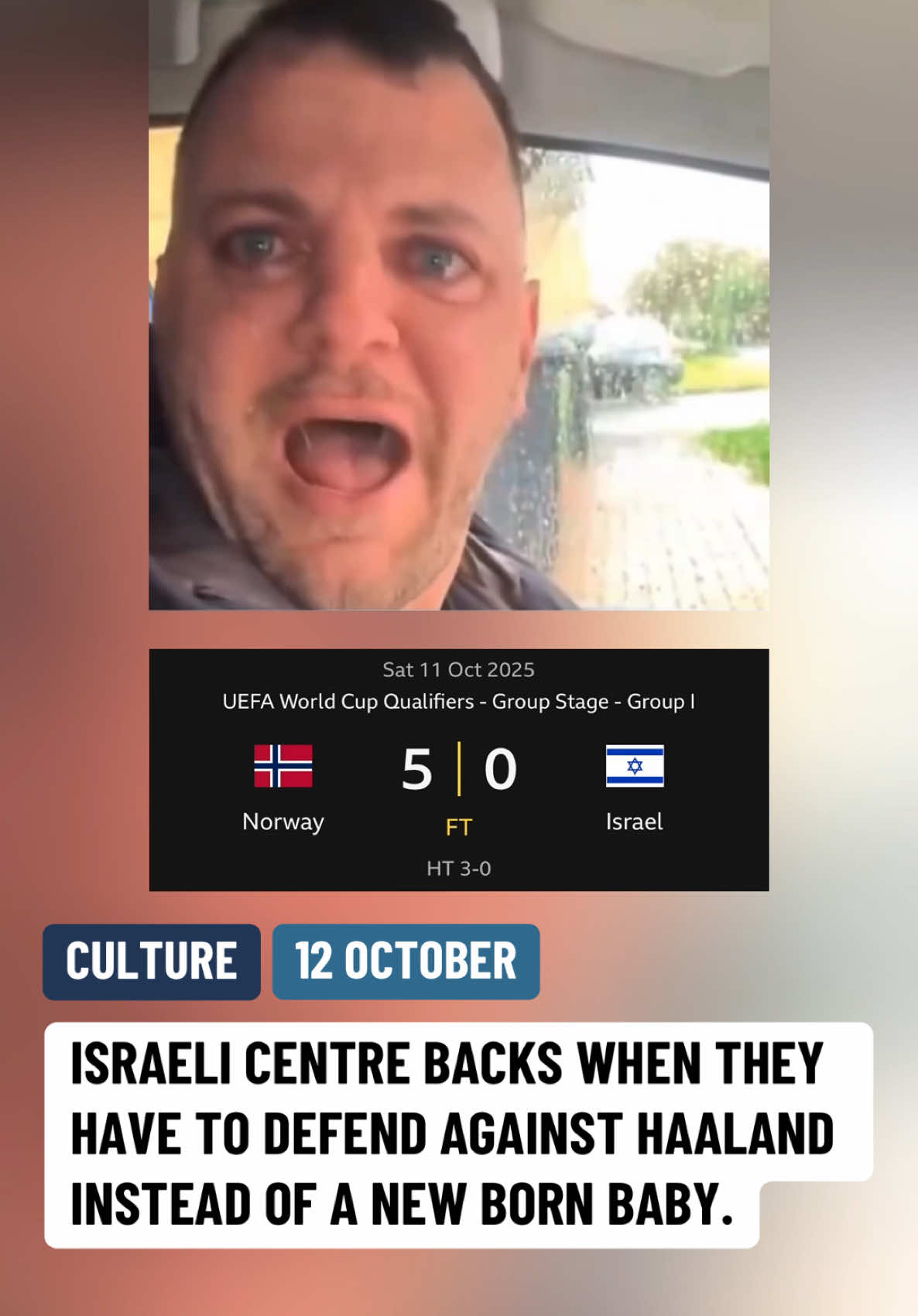 ISRAELI CENTRE BACKS WHEN THEY HAVE TO DEFEND AGAINST HAALAND INSTEAD OF A NEW BORN BABY. #football #haaland 