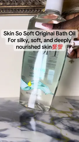 Skin So Soft Original Bath Oil Review  I’ve tried a lot of bath oils, but Skin So Soft Original is in a league of its own. The moment you pour it into your bath, the fresh herbal scent instantly wakes up your senses and gives a soothing, spa-like vibe.  The jojoba oil works wonders, my skin felt silky, soft, and deeply nourished without any greasy residue. I also love that you can use it after the shower on damp skin for an extra boost of softness. Daily use has made my skin feel smoother and healthier than ever. Truly a classic with a modern touch! 💛 #SkinSoSoft #BathOil #SoftSkin #JojobaOil #SkincareRoutine      
