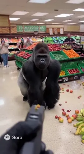 gorrila is pissed 🍌🦍 #gorilla #funny #sora #ai #fyp 