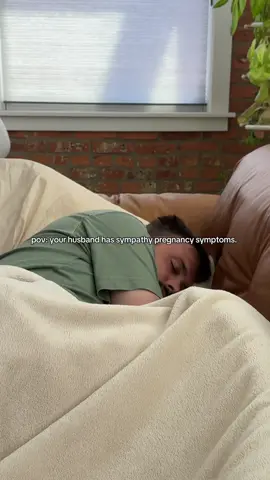 🤣 pov: your husband has sympathy pregnancy symptoms. At least I’m not alone both extremely exhausted, same cravings, both gained weight, and both got the back aches. #pregnant #pregnancysymptom 
