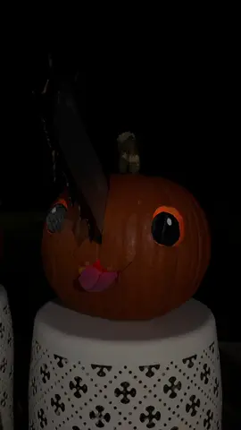 i’m so proud of my pochita pumpkin. #fyp #csm #pumpkincarving #pochitachainsawman 