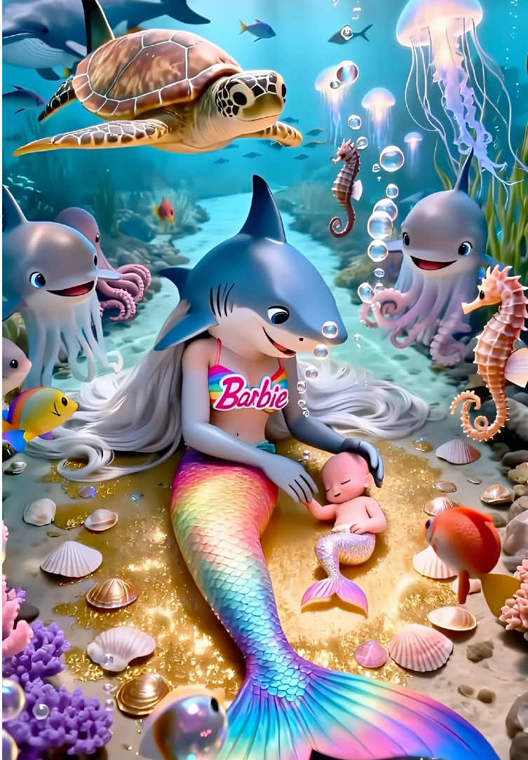 Shark Bride:A love changed by magic#barbie #barbiegirl #barbieandken #aivideos 