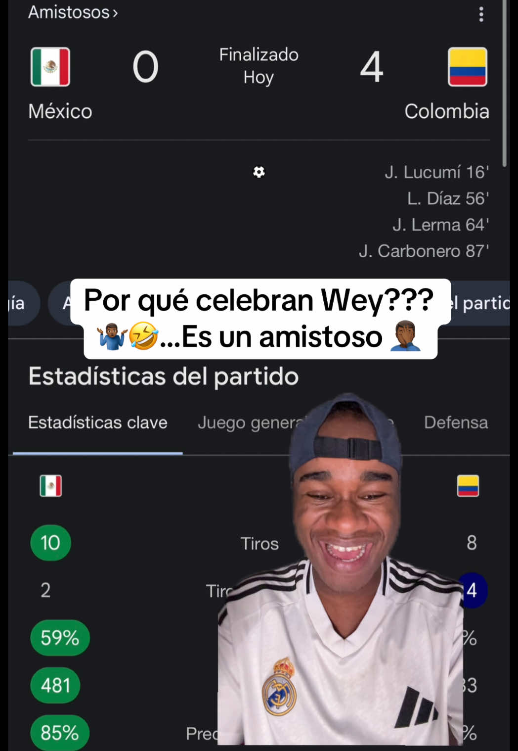 Colombia le mete 4 a México 😰… POR QUÉ CELEBRAN?? 🤷🏾‍♂️ #mexico #resumen #colombia #james #amistoso 